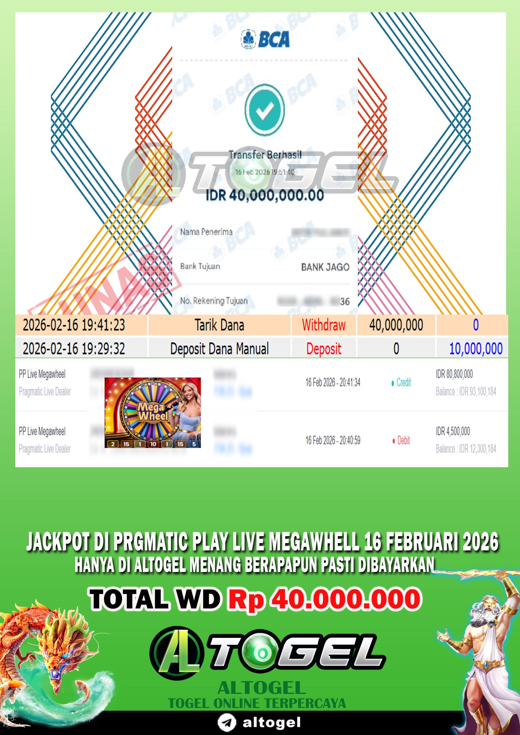 BUKTI JP ALTOGEL 16 FEBRUARI 2026