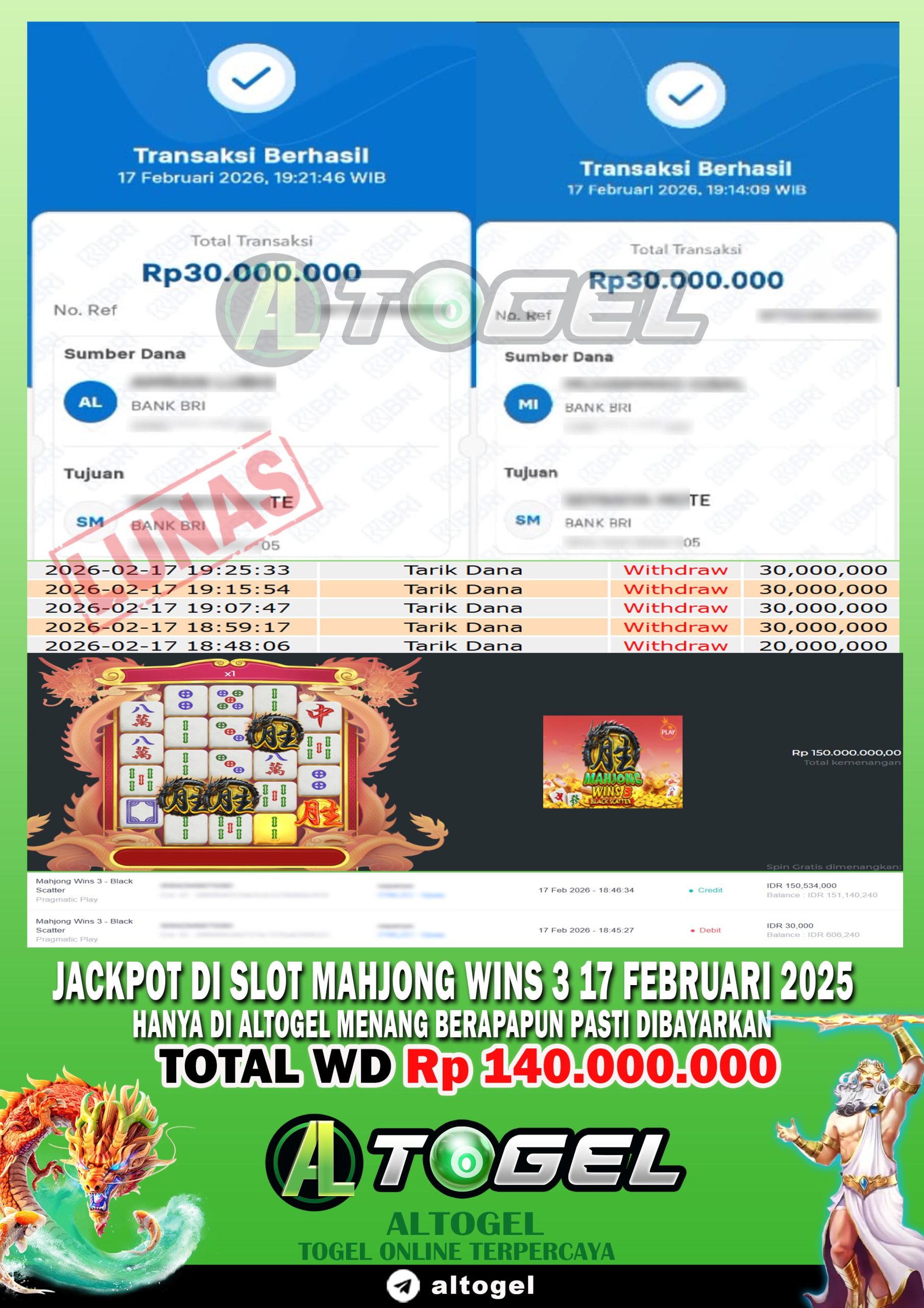 BUKTI JP ALTOGEL 17 FEBRUARI 2026
