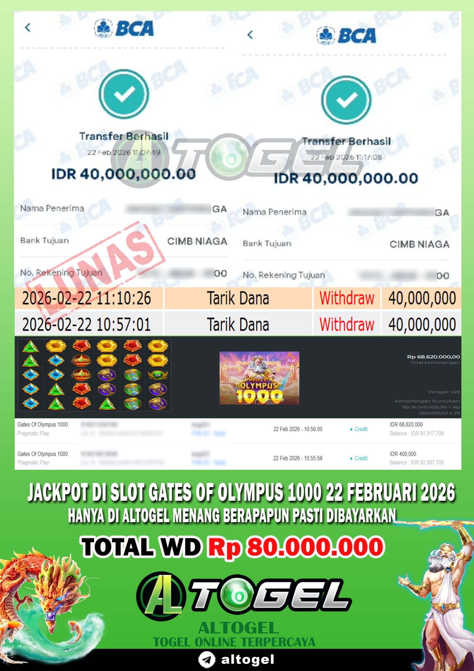 BUKTI JP ALTOGEL 22 FEBRUARI 2026