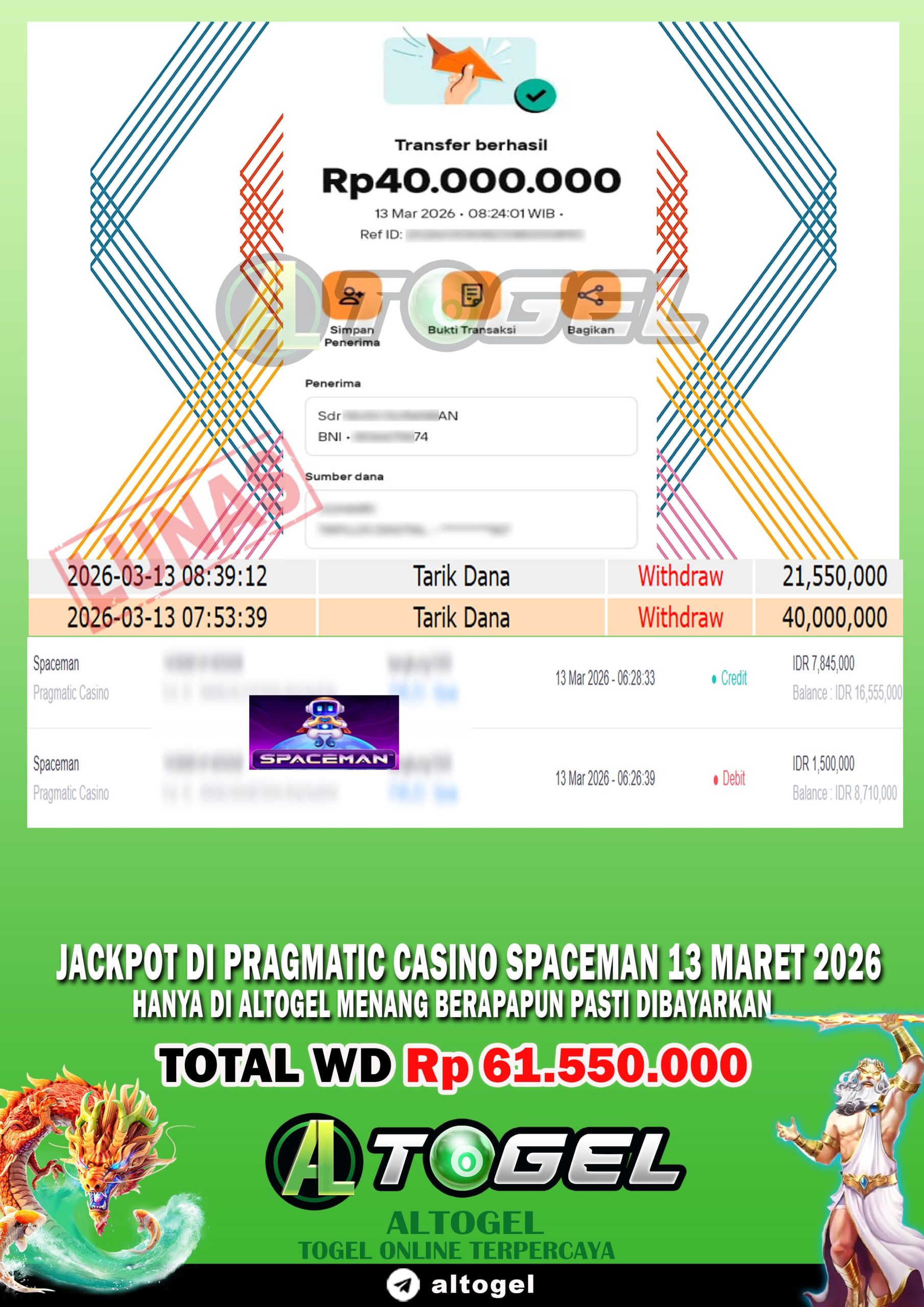 BUKTI JP ALTOGEL 13 MARET 2026